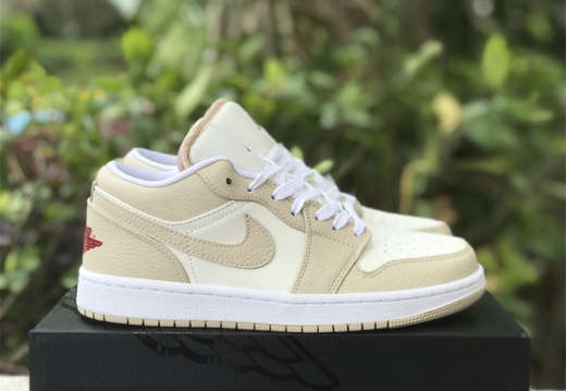 Air Jordan 1 Low AJ1 Sail Rattan University Red FB7168-121   35-47.5